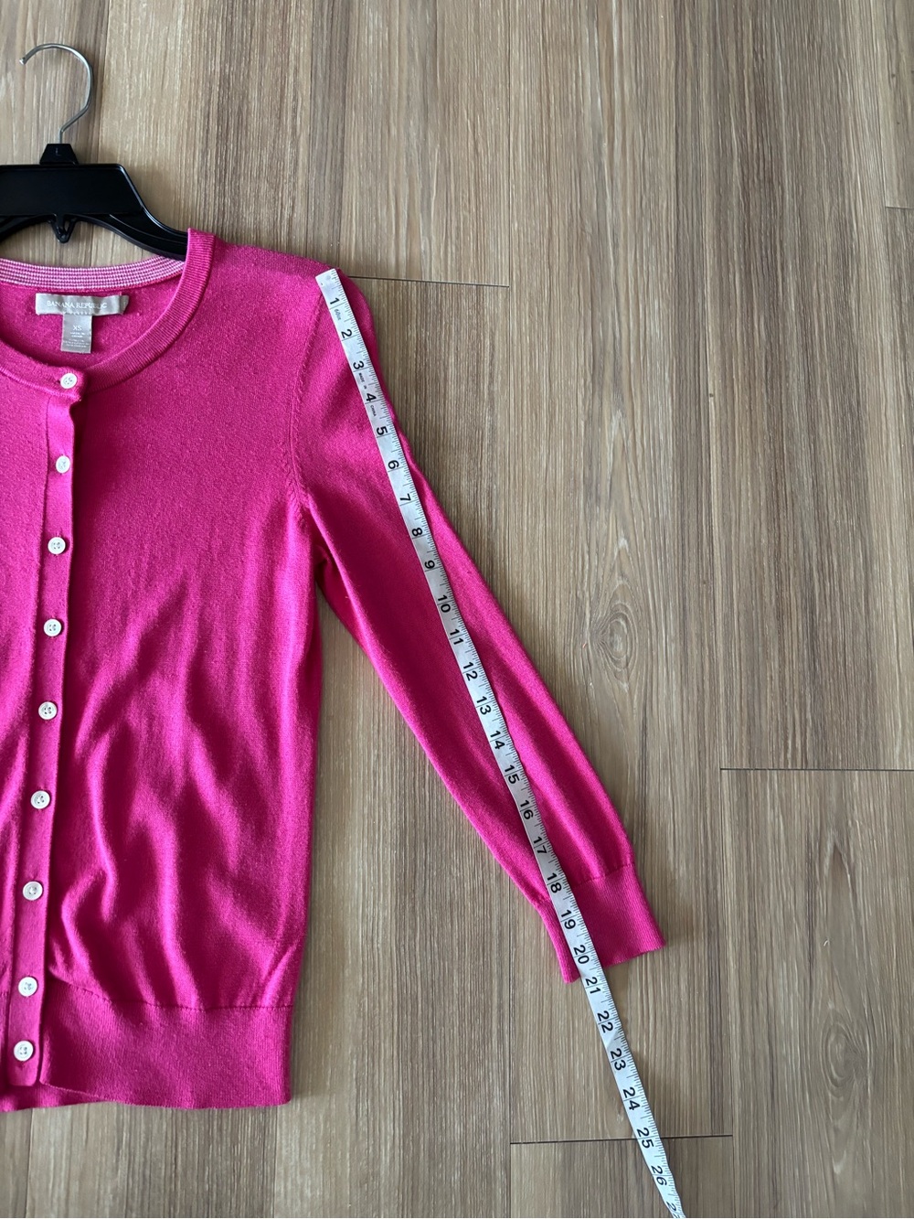 Banana Republic Cardigan Sweater Pink Silk Blend Knit Women XS Preppy Classic - Picture 7 of 9